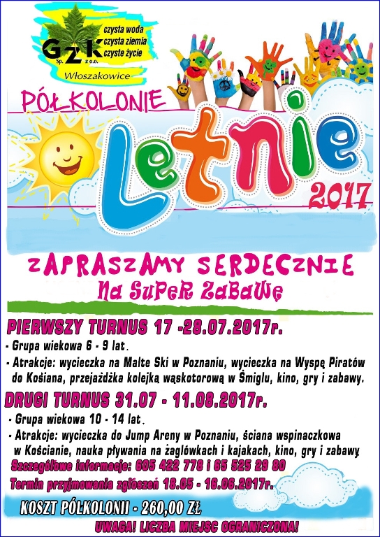 Półkolonie letnie 2017
